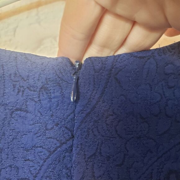 COLDWATER CREEK 2PC Dress & Jacket Suit Set Paisley Blue 6 Petite - Picture 10 of 11